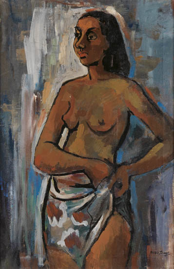 FREDERICK D. JONES (1914 - 2004) Untitled (Standing Female Nude).